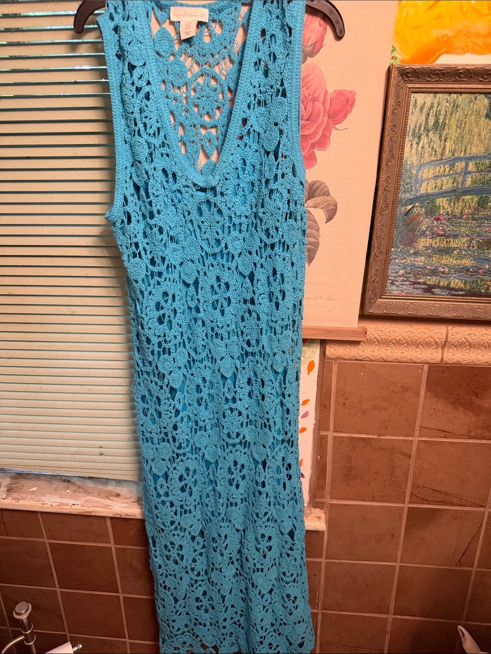 House of Harlow 1960 Turquoise Crochet Maxi Dress